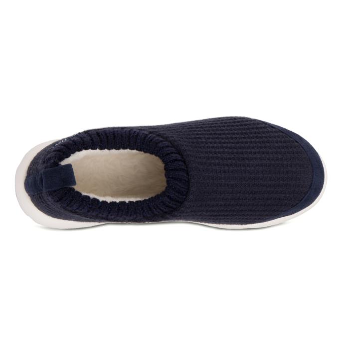 Isotoner® Ladies Iso-Flex Waffle Bootie Slipper Navy Extra Image 4